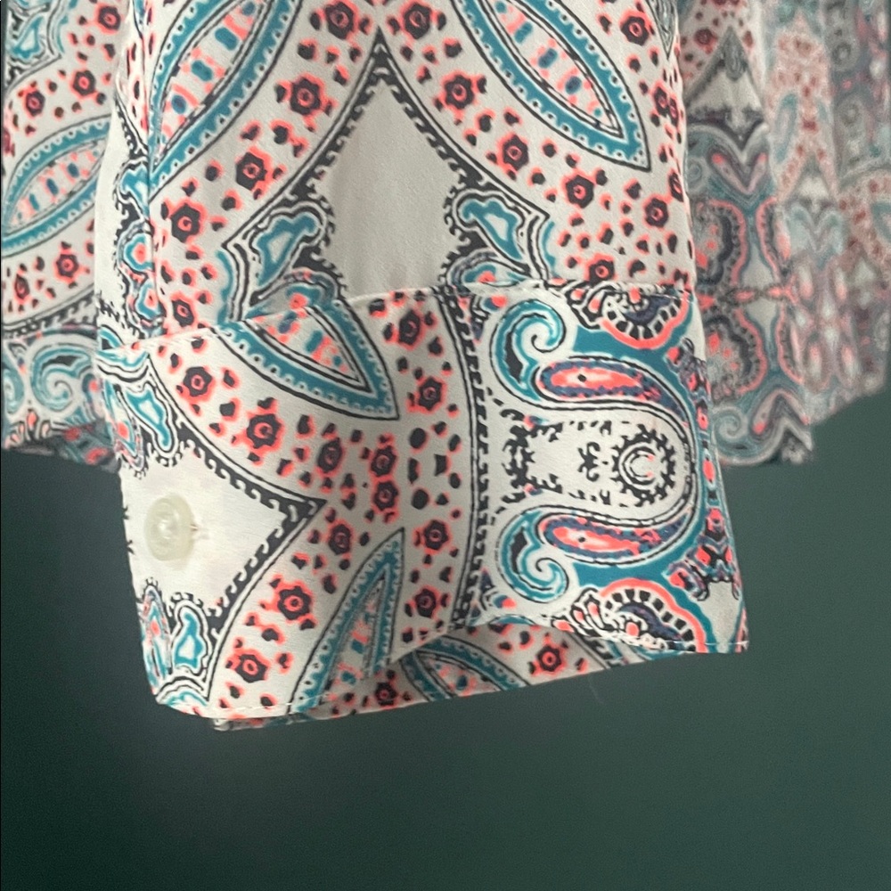 Express Multicolor Patterned Blouse Neon Color De… - image 5